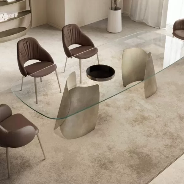 Perla Table with Glass Top, Eforma Collection