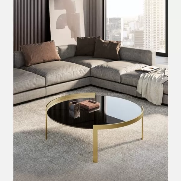 Perry with Glass Top Coffee Table, Eforma Collection