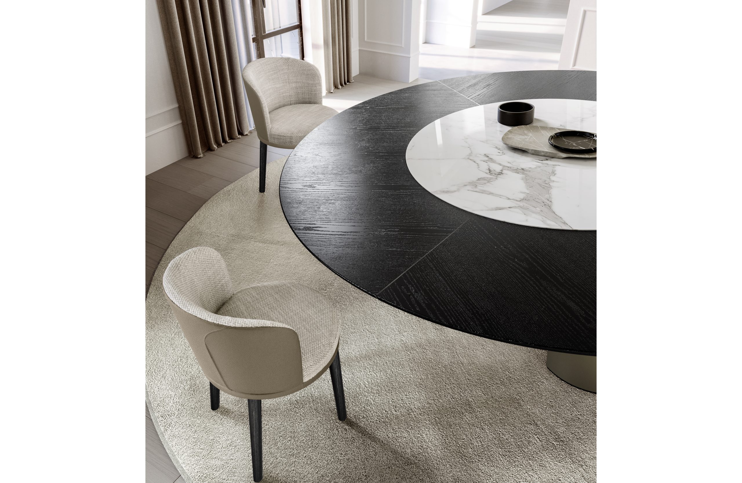 Plai Table with Wood & Ceramic Top, Eforma Collection - Image 2