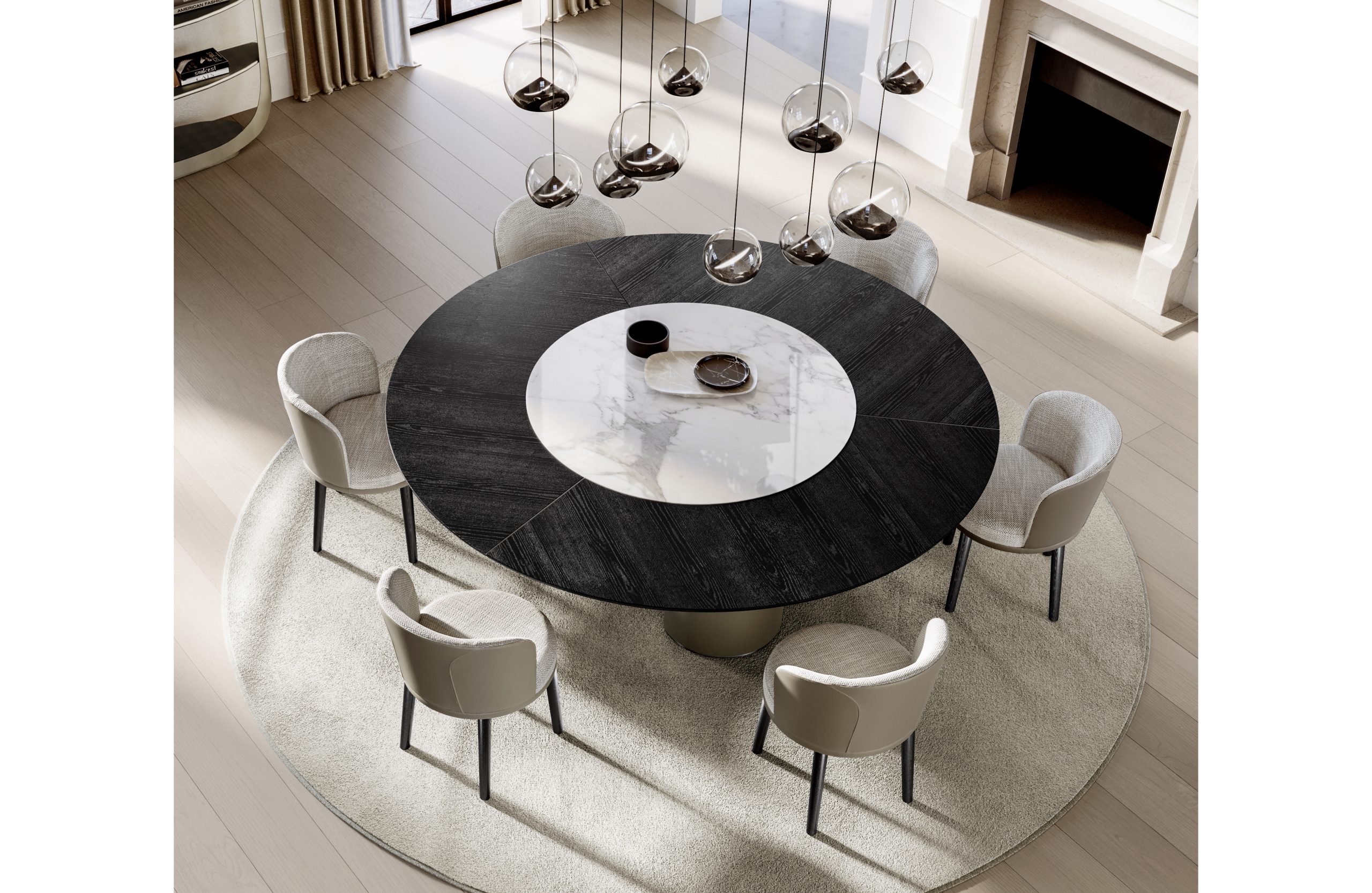Plai Table with Wood & Ceramic Top, Eforma Collection - Image 4