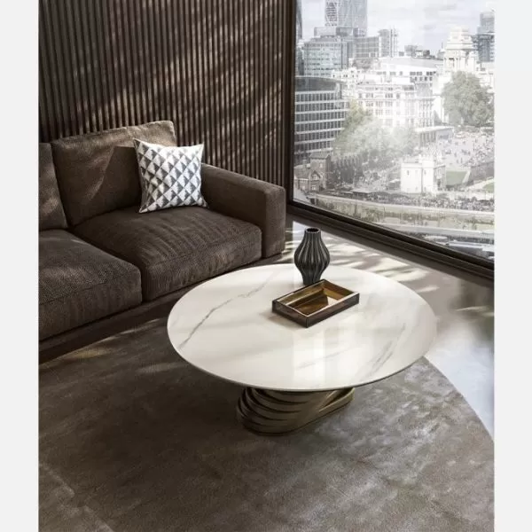 Rotolo Low with Ceramic Top Coffee Table, Eforma Collection