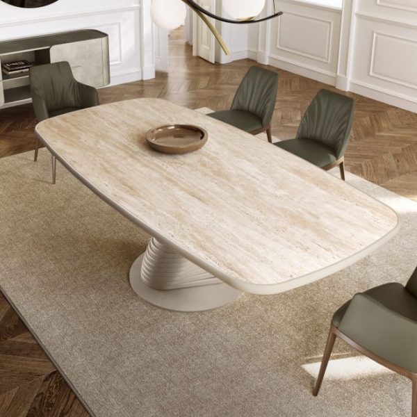 Rotolo Table with Ceramic King Top, Eforma Collection