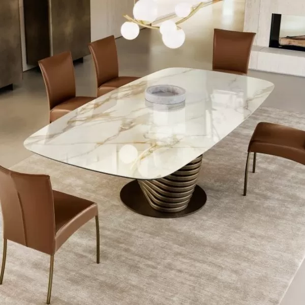 Rotolo Table with Ceramic Top, Eforma Collection