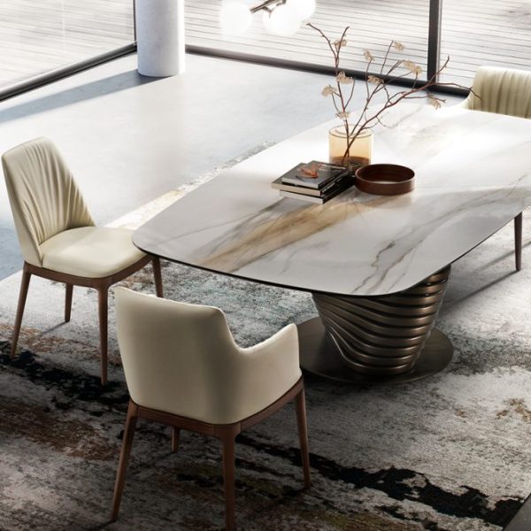 Rotolo Table with Ceramic Top, Eforma Collection