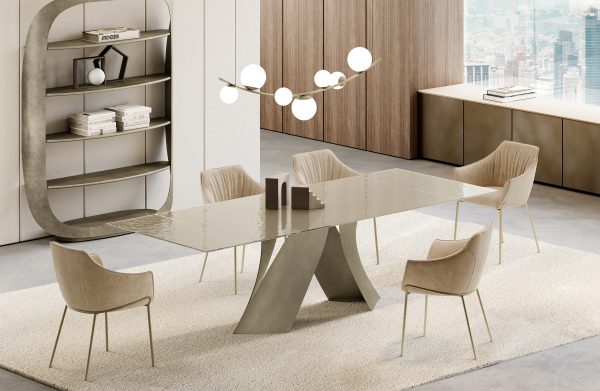 Crystal Top Extendable Table