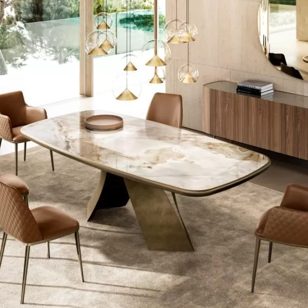 Twist Table with Ceramic King Top, Eforma Collection