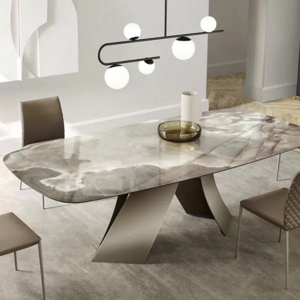 Twist Table with Ceramic Top, Eforma Collection