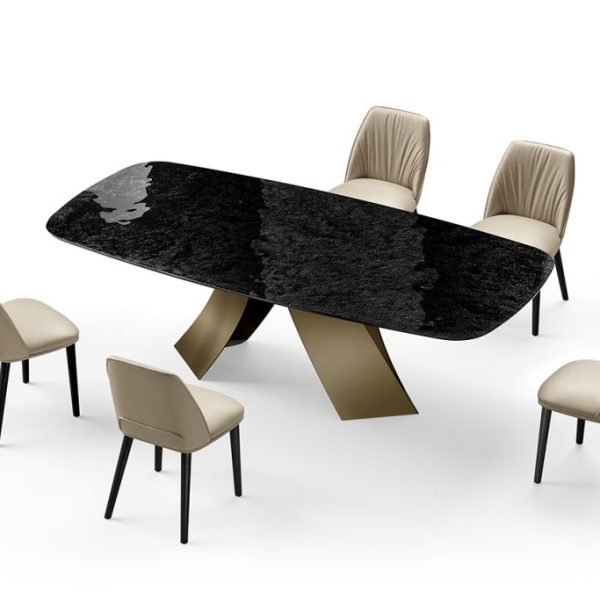 Twist Table with Glass Top, Eforma Collection