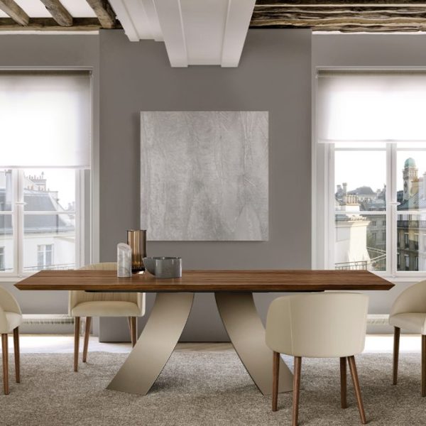 Twist Table with Wood Top, Eforma Collection