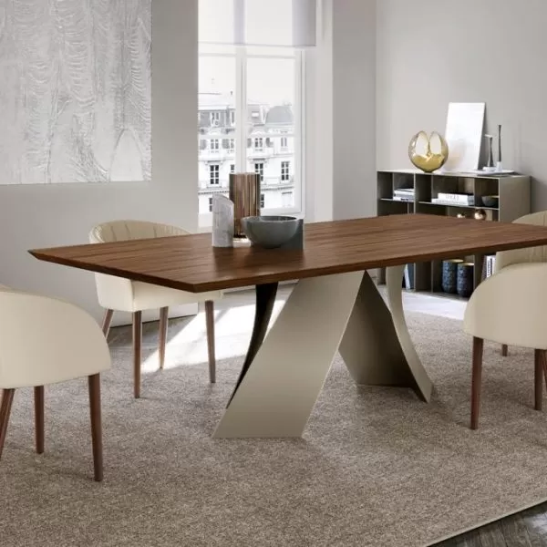 Twist Table with Wood Top, Eforma Collection