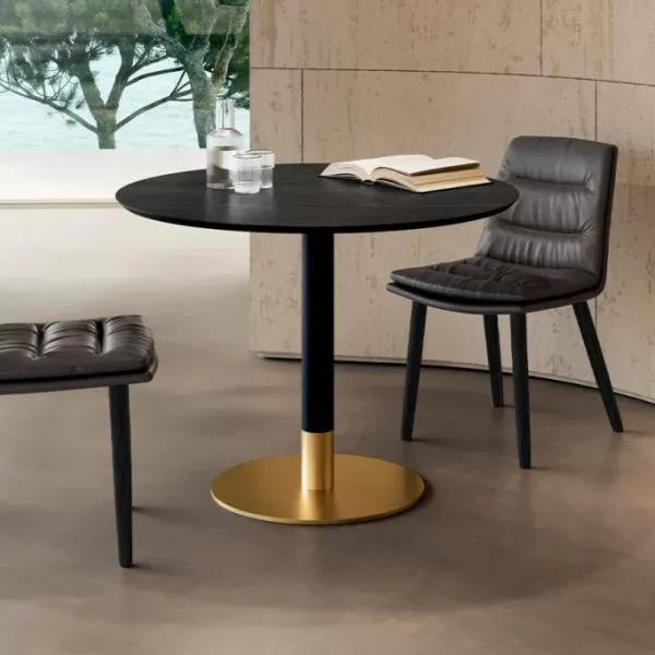 Cilindro Bistro Table with wood top, Eforma Collection