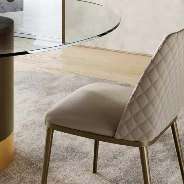 Max Diamond Padded Chair with Metal base, Eforma Collection