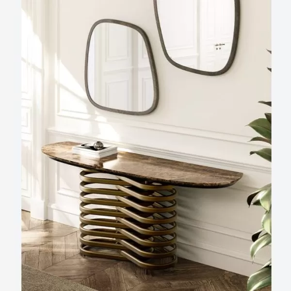 Rotolo Console with marble top, Eforma Collection