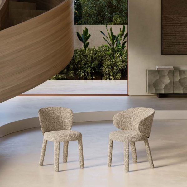 Guja Italian Dining Chair – Sculptural Upholstered Design