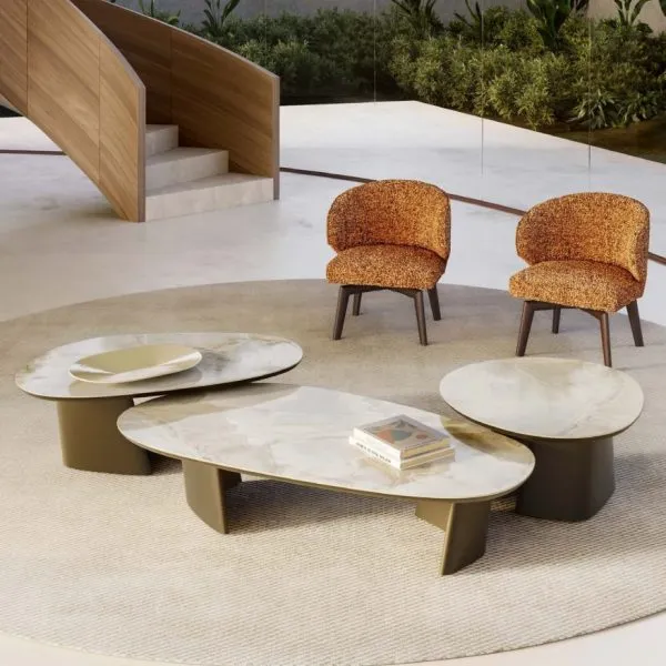Achille Low Italian Coffee Table – Ceramic Glass & Marble