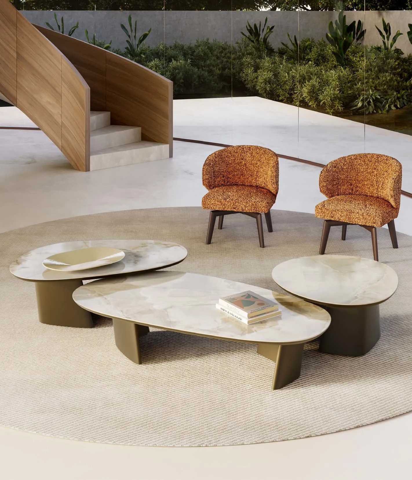 Achille Low Italian Coffee Table – Ceramic Glass & Marble - Image 2