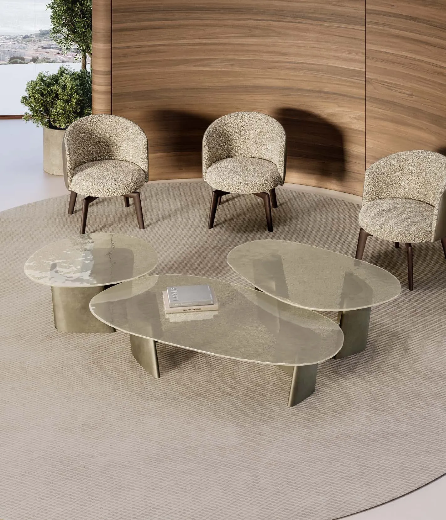Achille Low Italian Coffee Table – Ceramic Glass & Marble - Image 4