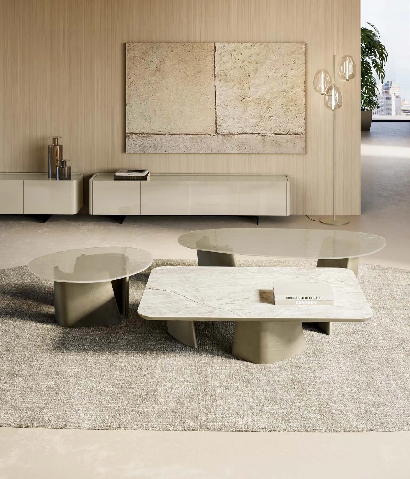 Achille Low Italian Coffee Table – Ceramic Glass & Marble - Image 5