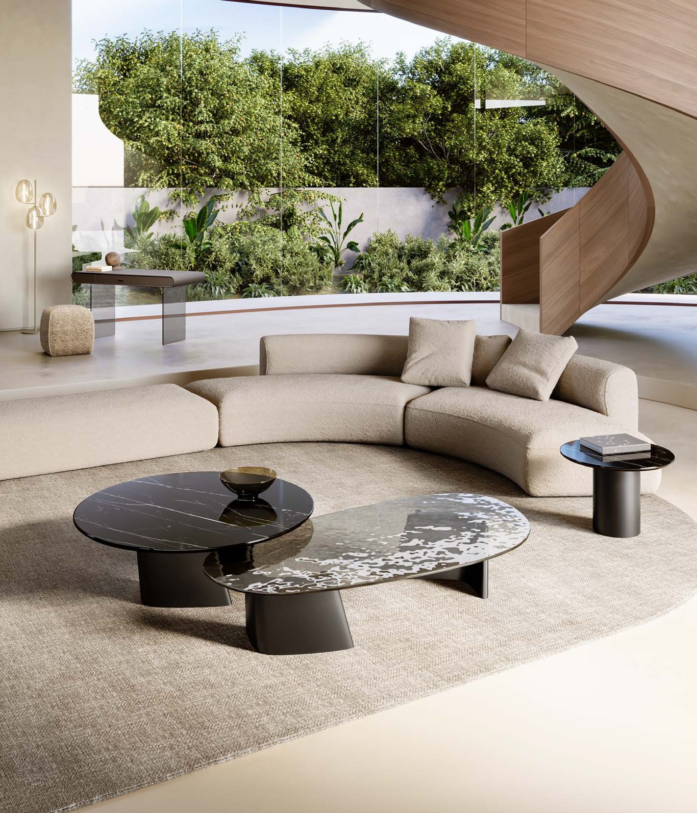 Achille Low Italian Coffee Table – Ceramic Glass & Marble - Image 7
