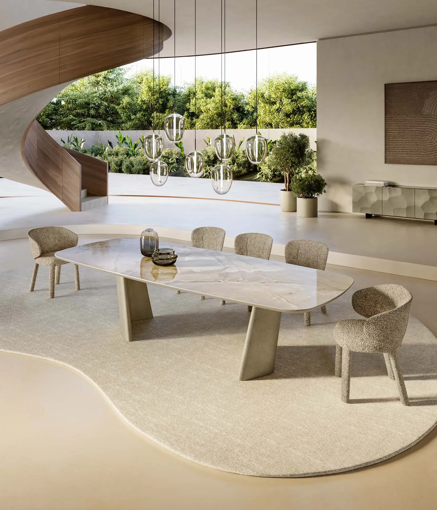 Achille Italian Ceramic Dining Table, Eforma Collection - Image 6