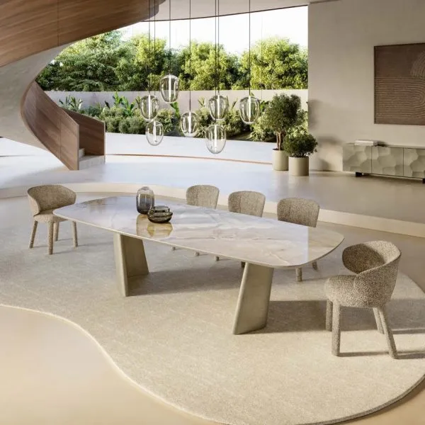 Achille Italian Ceramic Dining Table, Eforma Collection
