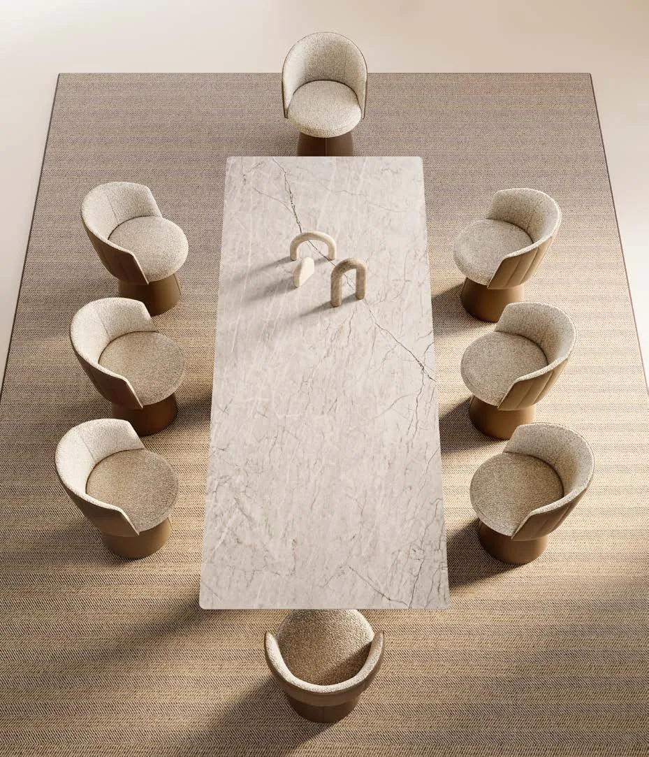 Achille Italian Ceramic Dining Table, Eforma Collection - Image 4