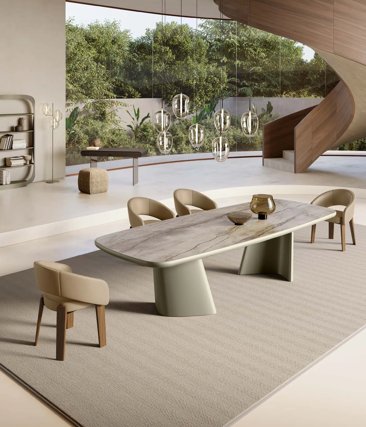 Achille Italian Ceramic Dining Table, Eforma Collection - Image 3