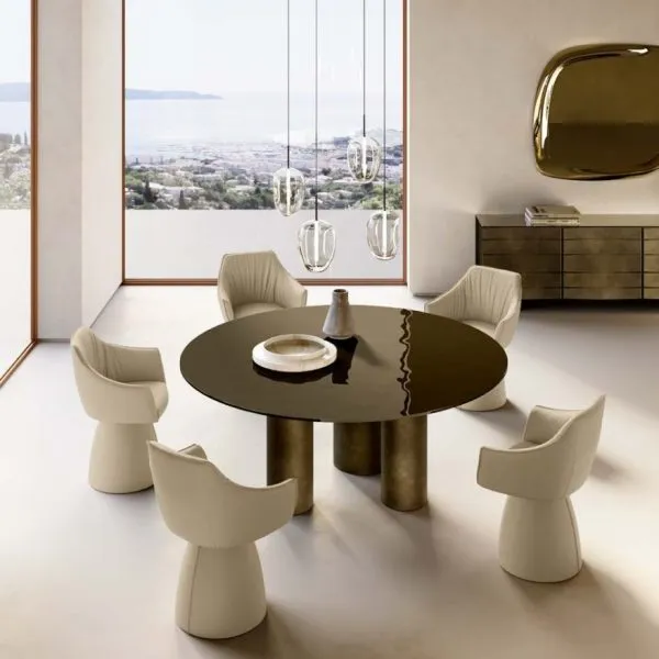 Cilindro Mix Italian Round Dining Table – Eforma