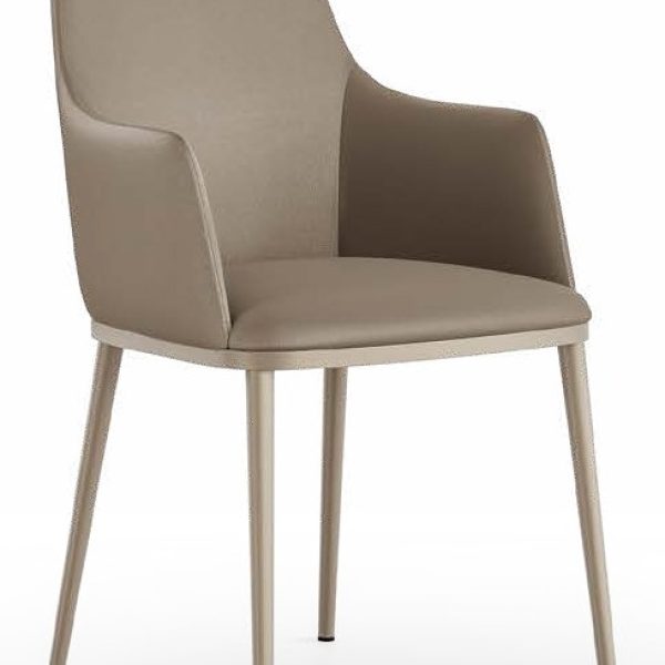 Max Arm High Italian Dining Armchair Wood Base – Eforma