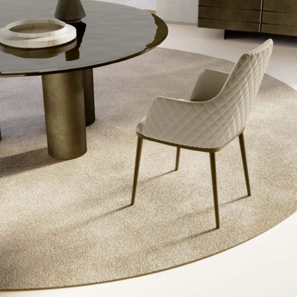 Max Arm High Diamond Italian Quilted Armchair Metal Base – Eforma