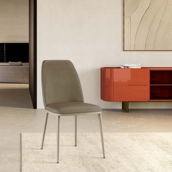 Max L High Italian Dining Chair Metal Base – Eforma Collection