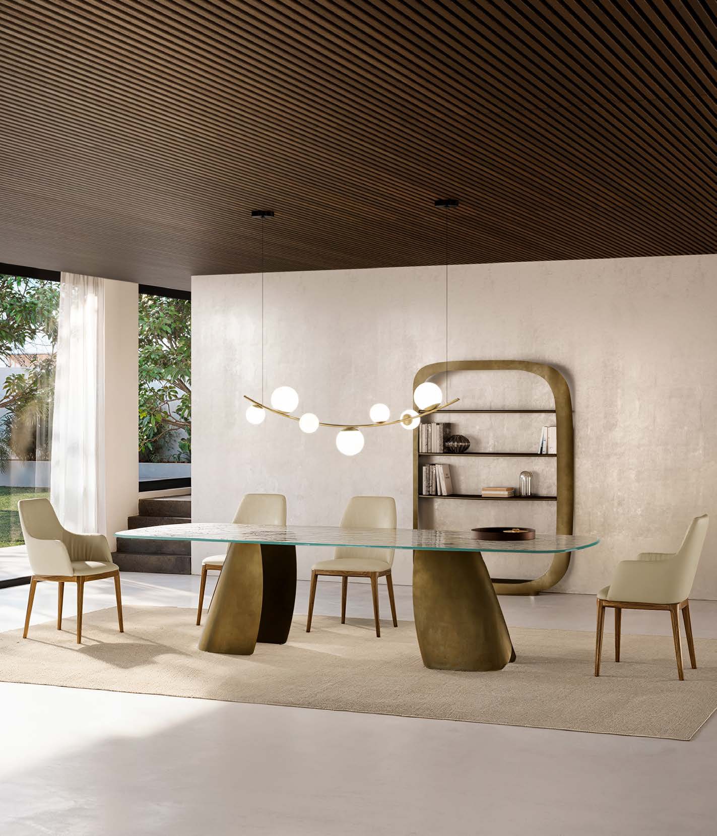 Perla Italian Glass Top Dining Table – Eforma Collection - Image 3